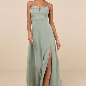 Lulus Sweeney Sage Brush Sleeveless Maxi Dress XS (Brand New w/ Tags!)